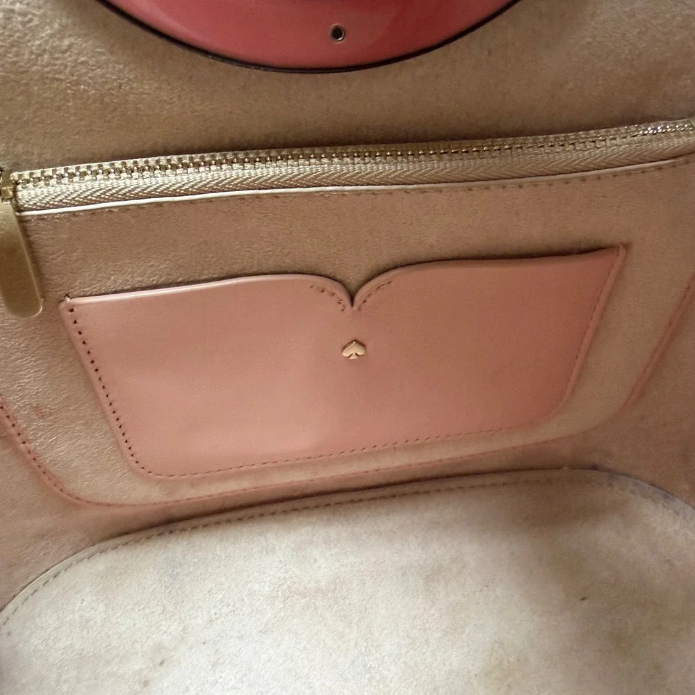 Kate Spade New York Betty Medium Tote Pink Italian Leather Resin Ring Handles